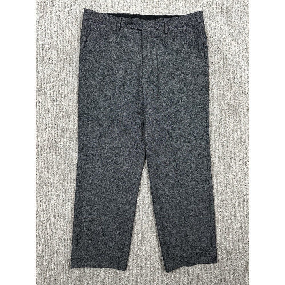 JOHN VARVATOS Mens Dress Pants Size 32X27 Heathered Gray Rayon Blend